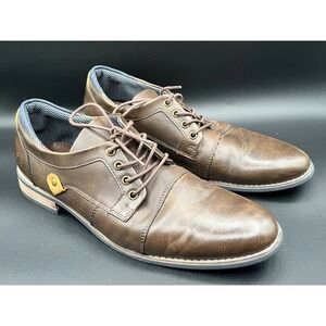 B-52 by Bullboxer Mens Brown Cap Toe Lace Up Dress Shoes Oxford Size 11 Preppy